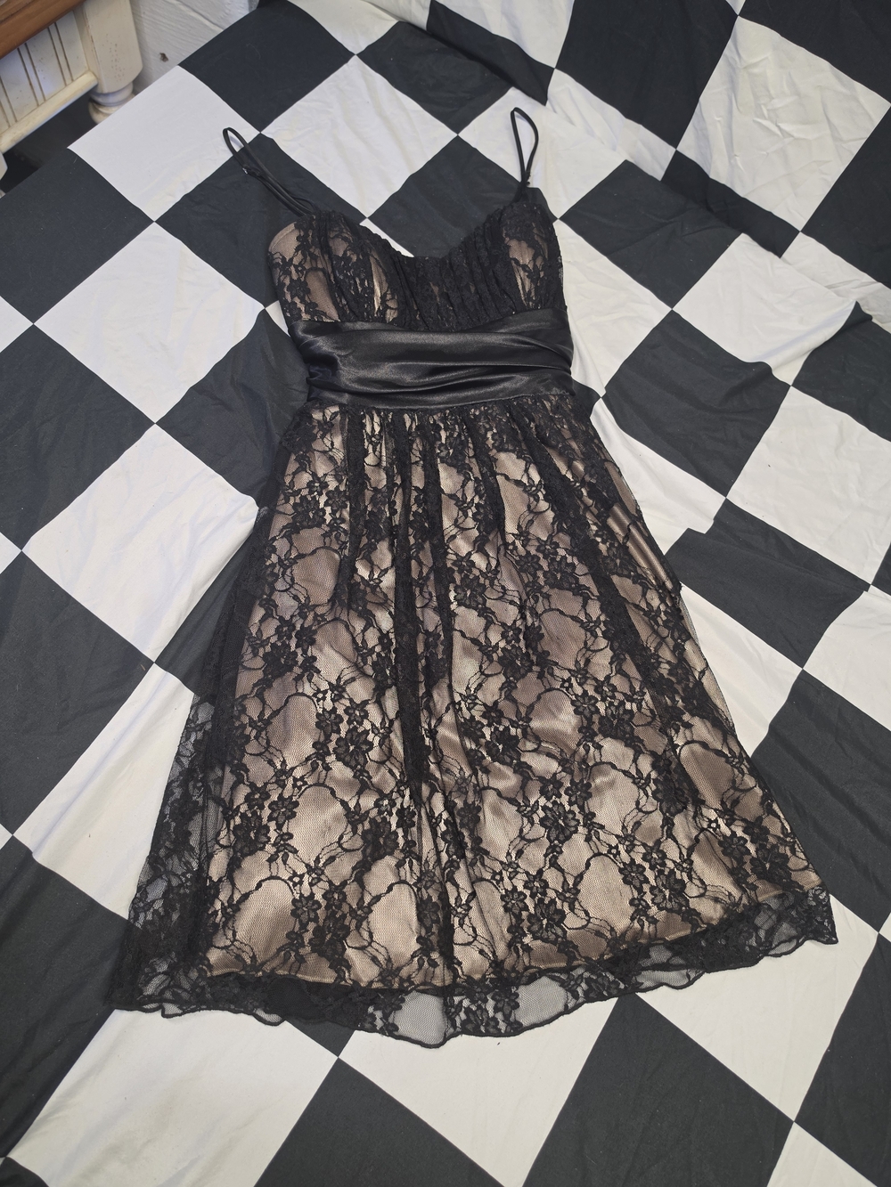 Speechless Black Lace Dress with Nude Slip